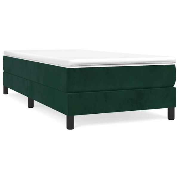 vidaXL Sommier &agrave; lattes de lit avec matelas Vert fonc&eacute; 90x200 cm