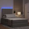 vidaXL Lit avec rangement et LED Taupe 120 x 200 cm Polyester