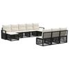 vidaXL Ensemble de canap&eacute; de jardin 10 pc Noir polyrotin