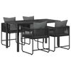vidaXL Ensemble de salle &agrave; manger pour jardin 5 pc Noir et anthracite