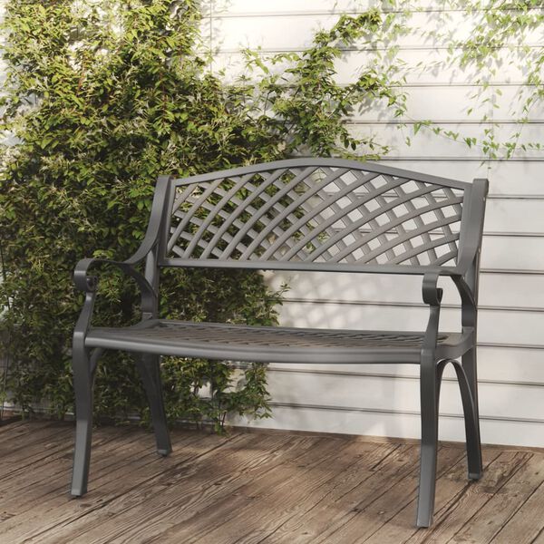 vidaXL Banc de jardin 102 cm aluminium coul&eacute; noir