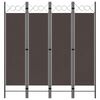 vidaXL Cloison de s&eacute;paration 4 panneaux Marron 160 x 180 cm
