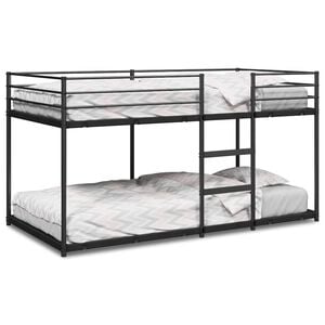 VidaXL Lit superpos&eacute; sans matelas noir 90x200 cm acier