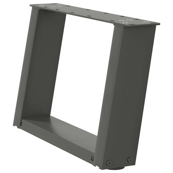 vidaXL Pieds de table basse en U 2 pi&egrave;ces Anthracite 40 x (30-31) cm Acier