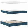 vidaXL Cadre de lit ottoman avec matelas bleu fonc&eacute; 200x200 cm velours