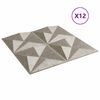 vidaXL Panneaux muraux 12 pcs B&eacute;ton Origami 50 x 50 cm Mousse XPS