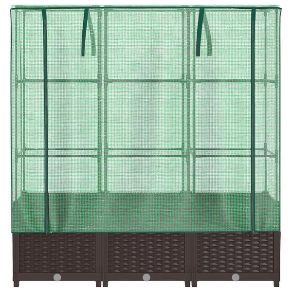 vidaXL Jardini&egrave;re sur&eacute;lev&eacute;e avec housse aspect rotin 120x40x138 cm