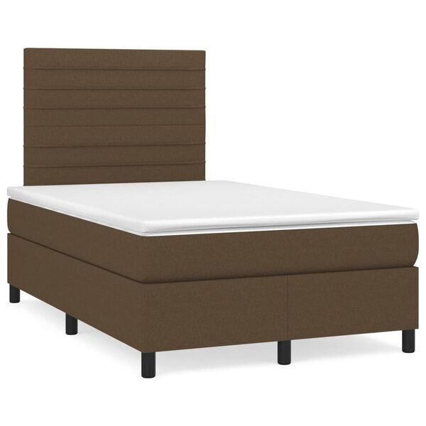 vidaXL Sommier &agrave; lattes de lit avec matelas Marron fonc&eacute; 120x200 cm