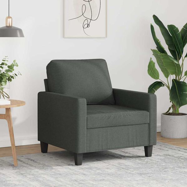 vidaXL Fauteuil Gris fonc&eacute; 60 cm Tissu