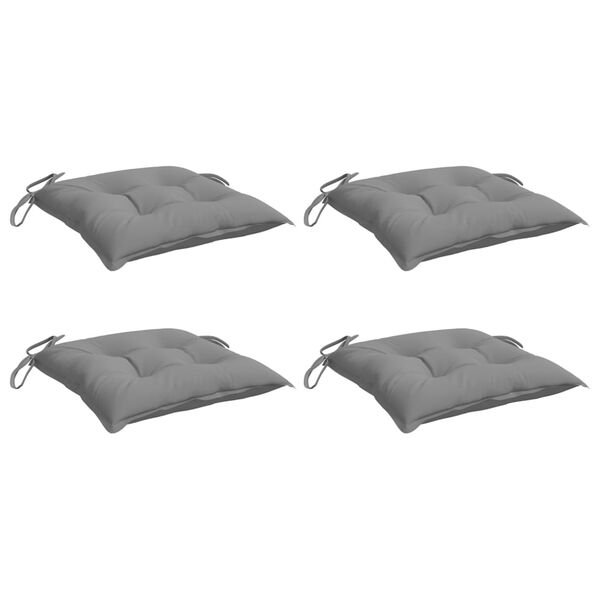 vidaXL Coussins de chaise lot de 4 gris 40x40x7 cm tissu oxford
