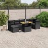vidaXL Salon de jardin 8 pcs avec coussins noir r&eacute;sine tress&eacute;e