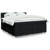 vidaXL Sommier &agrave; lattes de lit avec matelas Noir 200x200 cm Tissu