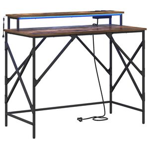 vidaXL Bureau Ch&ecirc;ne fum&eacute; 100 x 50 x 86,5 cm Bois d'ing&eacute;nierie