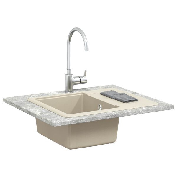 vidaXL &Eacute;vier Beige 560 x 460 mm 80% Quartz et 20% R&eacute;sine
