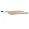 vidaXL Store r&eacute;tractable manuel avec LEDs Beige et blanc 3,5 x 2,5 m