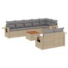 vidaXL Salon de jardin avec coussins 9pcs m&eacute;lange beige r&eacute;sine tress&eacute;e
