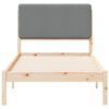 vidaXL Cadre de lit avec tête de lit rembourrée Gris clair 90 x 200 cm