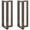 vidaXL Pieds de table de bar en forme de T, 2 pi&egrave;ces, noir, 50 x 35 x (100-101) cm, acier