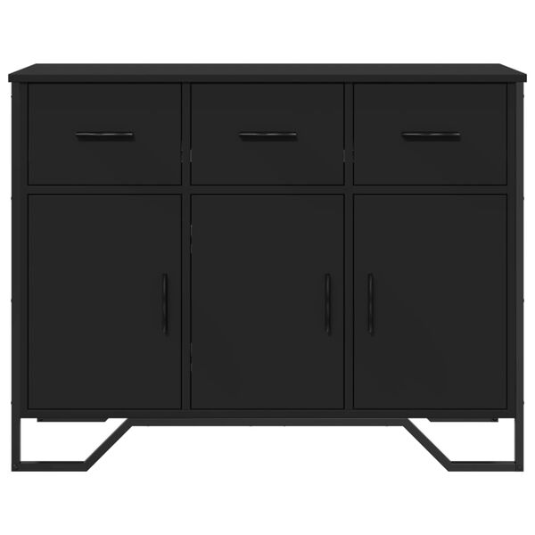 vidaXL Buffet noir 97x32,5x74,5 cm bois d&rsquo;ing&eacute;nierie