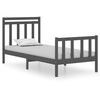 vidaXL Cadre de lit Gris Bois massif 90x190 cm Simple