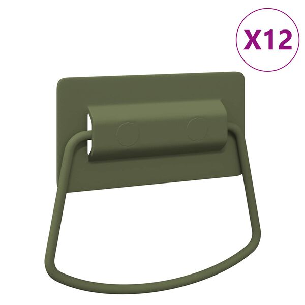 vidaXL Poign&eacute;es de Meuble 12 pcs Vert olive 85 x 45 mm M&eacute;tал