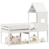 vidaXL Lit haut sans matelas blanc 90x200 cm bois de pin massif