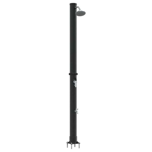 vidaXL Douche solaire extérieure Noir 217 cm PVC et aluminium