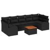 vidaXL Ensemble de canap&eacute; de jardin 8 pc Noir polyrotin