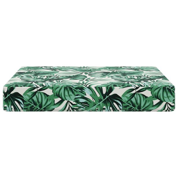 vidaXL Coussin de canap&eacute; d'ext&eacute;rieur Motif feuille 60 x 60 x 8 cm