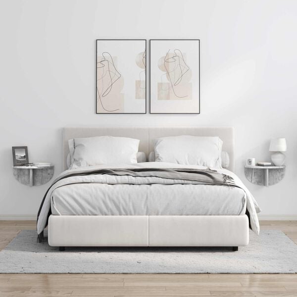 vidaXL &Eacute;tag&egrave;re Murale Gris b&eacute;ton 38 x 19 x 19 cm Bois d'ing&eacute;nierie