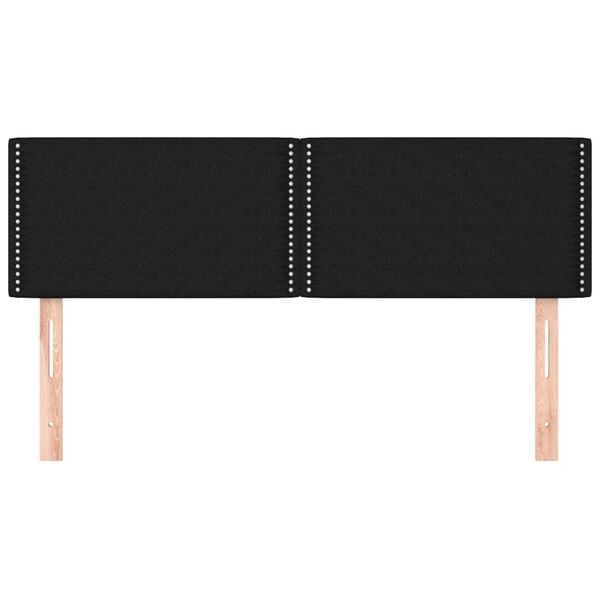 vidaXL T&ecirc;tes de lit 2 pcs Noir 72x5x78/88 cm Tissu