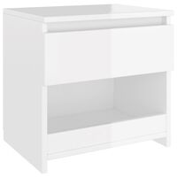 vidaXL Table de chevet blanc brillant 40x30x39 cm bois d’ingénierie
