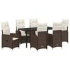 vidaXL Ensemble de salle &agrave; manger pour jardin 7 pc Marron polyrotin