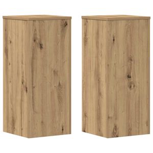 vidaXL Supports pour plantes 2 pcs ch&ecirc;ne artisanal bois d'ing&eacute;nierie