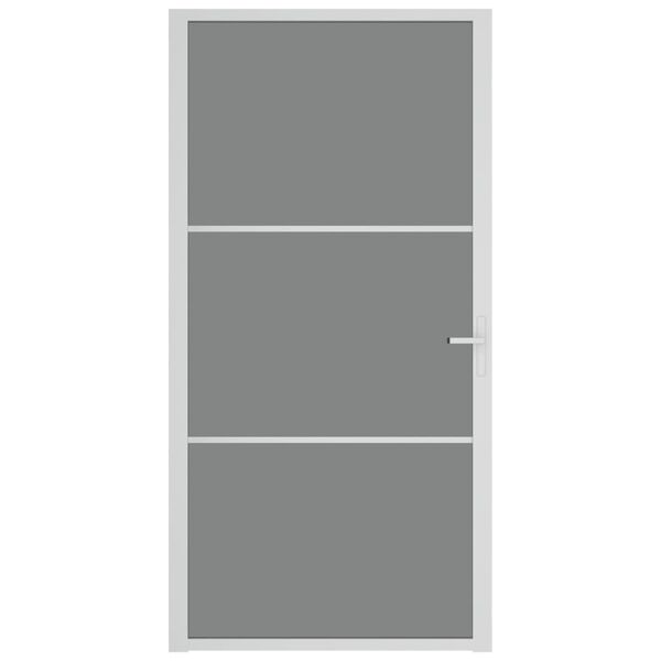 vidaXL Porte intérieure 102,5x201,5 cm Blanc Verre ESG et aluminium