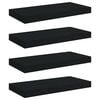 vidaXL &Eacute;tag&egrave;res murales flottantes 4 pcs noir 50x23x3,8 cm MDF