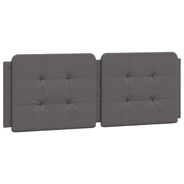 vidaXL Coussin de t&ecirc;te de lit Zadar gris 120 cm similicuir
