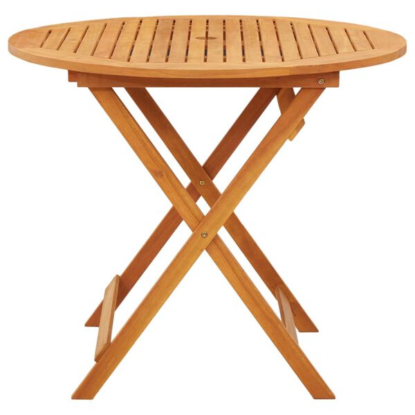 vidaXL Table de jardin pliable &Oslash;90x75 cm Bois d'eucalyptus solide