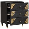 vidaXL Cabinet de chevet Noir 50 x 33 x 62 cm Bois de mangue massif