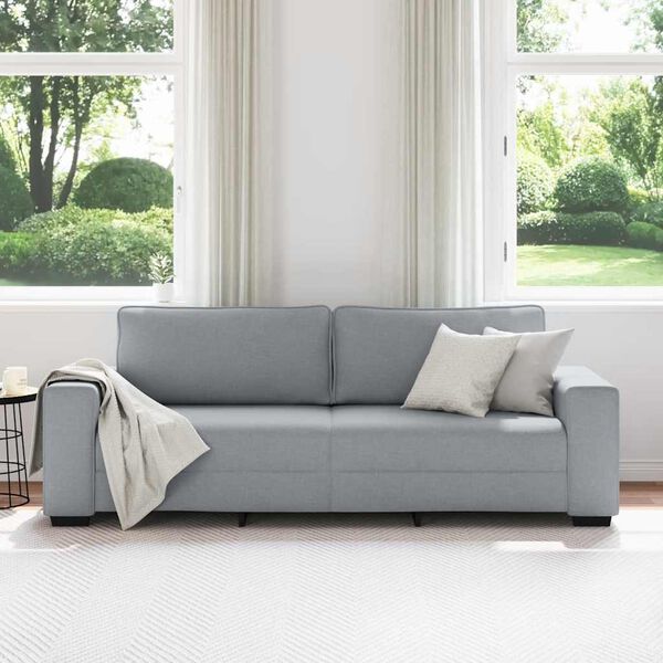 vidaXL Canap&eacute; &agrave; 3 places gris clair 220x77x82 cm tissu