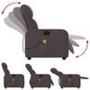 vidaXL Fauteuil de massage inclinable Marron fonc&eacute; Tissu