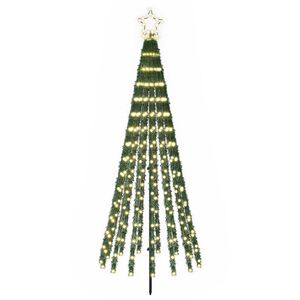 vidaXL Arbre de No&euml;l LED 180 cm 255 LED Blanc chaud Acier Noir