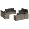 vidaXL Salon de jardin avec coussins 12 pcs gris r&eacute;sine tress&eacute;e