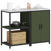 vidaXL Ensemble de rangement cuisine avec &eacute;tag&egrave;re 2 pcs Vert olive