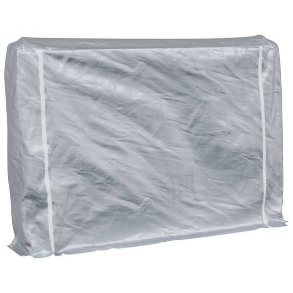 vidaXL Portant de bois de chauffage et housse de pluie acier galvanis&eacute;