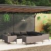 vidaXL Salon de jardin 11 pcs avec coussins R&eacute;sine tress&eacute;e Gris fonc&eacute;