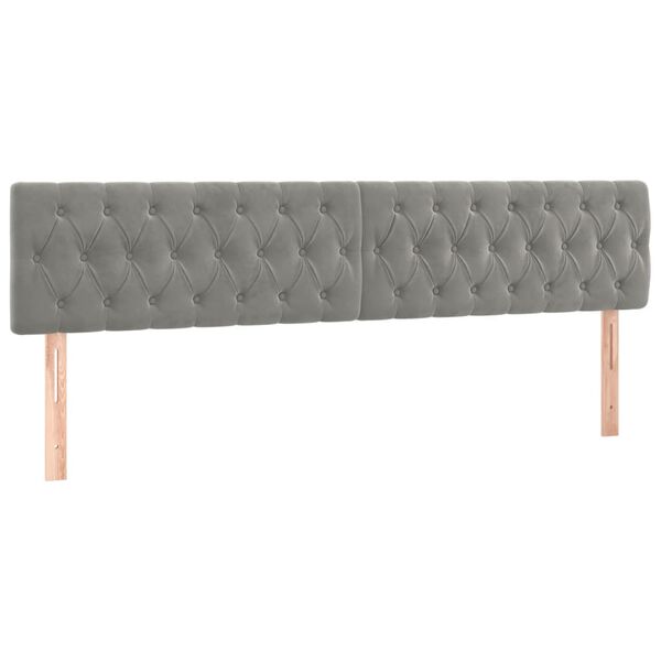 vidaXL T&ecirc;te de lit &agrave; LED Gris clair 180x7x78/88 cm Velours