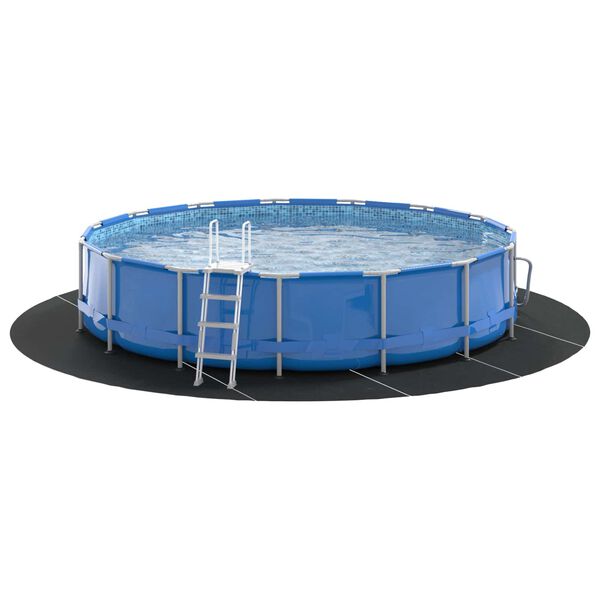 vidaXL Tapis de piscine Noir &Oslash; 610 cm Tissu non tiss&eacute;