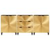 vidaXL Buffet 3 pcs Noir et or 60 x 33 x 75 cm Bois de mangue massif