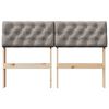 vidaXL T&ecirc;te de lit capitonn&eacute;e Taupe 120 cm Pin massif